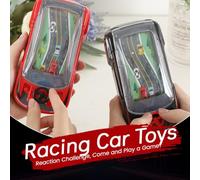 Hand Held Car Game, Handheld Racing Car Game, Racing Adventure Cars Steering Wheel, Driving Simulator Console Games, Portable Interactive Dual-Player Toy with Race Simulation Experience(Negro)
