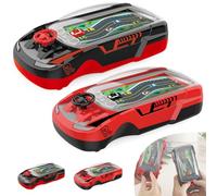 Hand Held Car Game, Handheld Racing Car Game, Racing Adventure Cars Steering Wheel, Driving Simulator Console Games, Portable Interactive Dual-Player Toy with Race Simulation Experience(Black+Red)