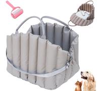 Hand-Held Dog Car Seat with Anti-Escape Rope,Portable Winter Warm Soft Travel Pet Seat,Waterproof Hideaway Nesting Pet Cave with Removable Cushion for Indoor Cats & Small Dogs (Grey, M(45*35*35cm))