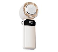 Hand Held Fan, Portable Air Cooler, Folding Rechargeable Device with Digital Display, 100-Speed Cooling Gadget, for Travel, Outdoor, Dorm, Bedroom, Office Desk Use