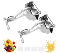 Hand Juicer Squeezer, Aluminum Alloy Fresh Fruit Juice Extractor, Fruit Juice Handheld Press Squeezer with Seed Filter, Easy Squeeze,for Home Kitchen (2 Pcs)