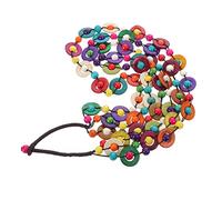 Hand-Knitted Women's Retro Necklace Cozy Wooden Beads Coconut Shell Fashion Pendant Charm