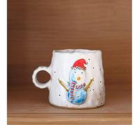 Hand-made Mug Christmas Snowman Ceramic Mug Large-capacity Coffee Cup Ready-to-hand Water Cup (Color : C Size : 9.57cm) (B 9.5 * 7cm)