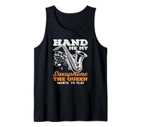 Hand Me My Saxophone Queen Jazz Jazz Saxofonista Camiseta sin Mangas