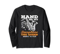 Hand Me My Saxophone Queen Jazz Jazz Saxofonista Manga Larga