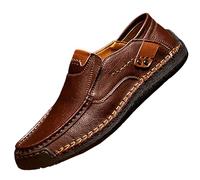 Hand Men's Shoes Outdoor Casual Shoes A Stirrup Flat Bottom Leather Shoes Spring Help Large Size Border Cowhide Basketball Zapatos Hombre 48, café, 46 EU