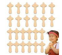 Hand Oración Cross - Mini Cruz de Pino Portable, Tamaño espiritual del tamaño de | Cros de mano reconfortantes con agarre suave, patrón de grano único para dones de la iglesia, bendiciones, v