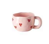 Hand Painted Love Mug Creative Heart Water Cup Ceramic Milk With Handle Valentine's Day Gift para Cafe(Color1)