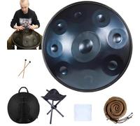 Hand Pan Drum Sound Resonance Handpan Drums En Acero 432hz /440hz D Minor 9/10/12 Notas Instrumento De Percusión Con 2 Mazos, Soporte(Color:Blue,Size:9 Notes(432HZ))