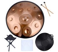 Hand Pan Drum Tongue Drum 6 Notas Steel Handpan Drum D Minor Instrumento de percusión Profesional Hand Drum Yoga Meditación Principiante con Bolsa de Transporte Baquetas