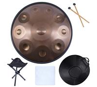 Hand Pan Drum Tongue Drum 6 Notas Steel Handpan Drum D Minor Instrumento de percusión Profesional Hand Drum Yoga Meditación Principiante con Bolsa de Transporte Baquetas