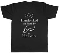 Hand Pick by My Dad in Heaven Mens Unisex White Yellow Black Red Mens Women T Tshirts Camisetas y Tops 100% Cotton tee(X-Large)