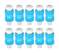 Hand Push Valve 10 Pack | Pneumatic Flow Control Valve for Tools/Compressors/Machinery | - Resilient Aluminum Thread Connection
