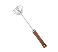 Hand Push Whisk Blender - Semi Automatic Wooden Handle Eggbeater, Rotating Mixer Tool | Manual Kitchen for Frothing Beating Mixing Eggs Cream Batter Cooking Baking Home Use