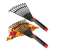 Hand Rake 9 Tine Ergonomic Steel Leaf Tool For Gardening Weeding | Lightweight Steel Rake With Rust-resistant Tines And Comfortable Grip. Great For Lawns, Flower Beds, And Yard Cleanup.