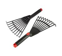Hand Rake Garden Tool 9 Tine Comfort Grip Handheld Gardening Tool | Mini Grass Rakes for Leaf Flower Shrub Landscaping Farm Yard Backyard Patio Pathway