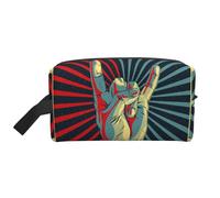 Hand Rock and Roll Bolsa de aseo de viaje Hand Rock and Roll Bolsa de maquillaje de viaje personalizada de gran capacidad con cremallera Bolsa de aseo de viaje portátil de varios estilos, idea de rega