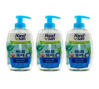 Hand San Suave Jabón 6 X 300ml Líquido con Dispensador Vegan de Mano Cara