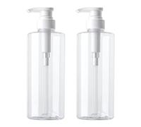 Hand Soap Dispenser Plastic Pump Bottles with Waterproof Label for Bathroom Kitchen, Empty Refillable Liquid Container, 20 oz Clear 2 Pack