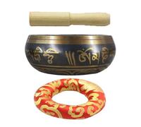 Hand Tuned Tibetan Singing Bowl for Meditation, Decorative Sound Healing Cup and Prayer Pot for Yoga, Sound Bath, Home Décor, 3.15x4.13 Inches, Multicolor