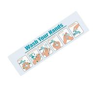Hand Wash Instruction Sign - Step by Step by Step Hygiene Sticker for Kitchen, Safety Informative Decals for Sinks in Business, Work, and Restaurants with Clear Visual Guide, Adhesive Waterproof