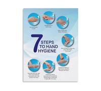 Hand Washing Procedure Poster Food Safety Hygiene Chart Sign for Commercial Kitchen Restaurant or Office Break Room 8 X 12 in