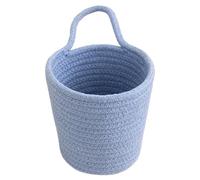 Hand Woven Cotton Basket - Storage Organizer with Handle, Wall Mount Baskets for Kitchen, Bathroom, Living Room, Decorative Rope Basket for Towels, Toys, Laundry Storage Solution