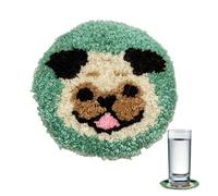 Hand-Woven Crochet Drink Coasters Set with Adorable Puppy Design, Decorative Tabletop Coaster Mat for Coffee Bar, Dining Table, Kitchen Countertop, Living Room Decor, Reusable Handmade Coasters