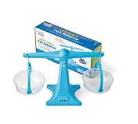hand2mind Blue Nestable Pan Balance Clear Double Balance Scale for Kids Weight Scale for Liquids and Solids Easy to Assemble Space Saving Storage