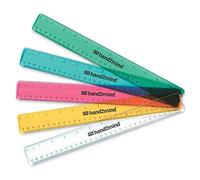 hand2mind Reglas de plástico transparente, resistentes a los golpes, 12 pulgadas (paquete de 10)