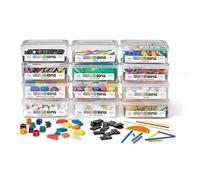 Hand2mind STEM Bins Essential Kit de Brooke Brown STEM Bins para aula Manipuladores STEM para actividades primarias STEM Construcciσn de ingenier