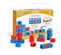 hand2mind Varillas de lectura en español, alfabeto y sílabas, actividades de construcción de palabras, cubos de enlace del alfabeto, bloques de letras para ortografía, aprender español para niños