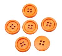 Handarbeit-Lieblingsladen 20 elegantes botones de madera naranja-marrón, 23 mm, redondos, 4 agujeros, de madera, para coser, para chaqueta, abrigo