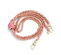 Handbag Cadena de bolso cuero PU Metal a la moda, cadena bolas doradas pequeñas, longitud ajustable, reemplazo, cinturón hombro, accesorios for Crossbody(Pink)
