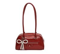 Handbag Cute - Stylish Ribbon Shoulder Bag Design, Fashion Clutch Accessory for Women, Small Shoulder Tote Style, Trendy Petite Purse Option for Ladies, Pu Leather Elegant Work Event Carry Usage