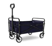 Handcart Folding Garden Trolley Cart Heavy Duty Wagon Multi-Function Shopping Cart For Outdoor Camping Beach Supermarket Pull Truck with 4 Wheels Load 60Kg