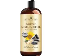 Handcraft Blends Aceite de girasol, prensado en frío, 473 ml, 100 % puro y natural, aceite portador de alta calidad para piel y cabello, cabello y cuerpo, masaje, sin hexano