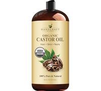 Handcraft Blends Aceite de Ricino Orgánico - 828 ml - 100% Puro y Natural - Aceite de Grado Premium para el Crecimiento del Cabello, Pestañas y Cejas - Aceite Portador - Aceite para Cabello y Cuerpo