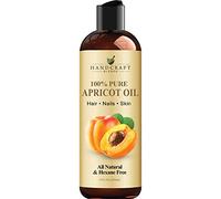 Handcraft Blends Aceite de semilla de albaricoque, prensado en frío, 236 ml, 100% puro y natural, aceite portador de grado premium para piel y cabello, cabello y cuerpo, masaje, sin hexano