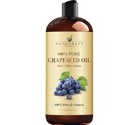 Handcraft Blends Aceite de semilla de uva, 100 % puro y natural, aceite de baño y cuerpo, aceite portador de grado premium, piel, cabello, cuerpo, masaje, prensado en frío, sin hexano, 16 onzas