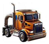 Handcrafted Semi-Truck Shaped Coffee Taza, cerámica & Stainless Steel Novelty Cup, 11oz Funny Trucker Travel Mug with Insulated Handle, Unique Birthday Gift for Men Truck Driver, Home Office Desk
