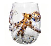 Handcrafted Stemless Glass Tumbler Features A Marine Life Theme, Bringing C