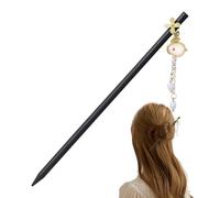 Handcrafted Wooden Jade Rabbit Hair Stick, Vintage Chinese Style Hairpin, Aesthetic Sandalwood Bun Holder, Traditional Accessories for Women, Unique Lunar Bunny Gift