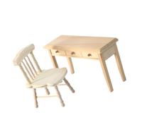 Handcrafts - Juego de sillas de madera para casa de muñecas, diseño sin pintar, para personalizar proyectos de manualidades y accesorios de exhibición, muebles de casa de muñecas