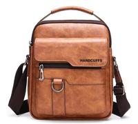 Handcuffs Bandolera | Bolso bandolera de piel sintética | Bolsa para agencia de viajes | Bolso de hombro lateral para hombre con correa ajustable y almacenamiento espacioso, Rost-1