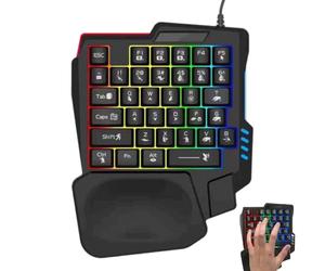 Handed Mechanical Keyboard, Compact Game Keypad, Game Controller Keyboard, Mechanical games Keypad with Programmable Keys, 22,5 x 17,7 x 3 cm Portable Game Keypad for games Setups, Black and White