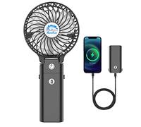 HandFan Mini Ventilador Portátil con Pilas 5200mAh Banco de alimentación Ventilador de Mano Personal 3 Velocidades/Tiempo de Trabajo 5-20H para el hogar al Aire Libre el Recorrido Que acampa