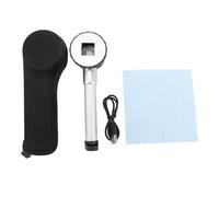 Handheld 45X Magnifier Loupe, LED Optical Glass Magnifying Glass with Measure Scale, Definition Imaging for Observing Plants Stamps Jewelry, Portable Loupe with USB Charging