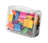 Handheld Clamp Pusher Refill Clip Stationery for Organizing Files Metal Material (50Pcs Colorful Refill Clips)