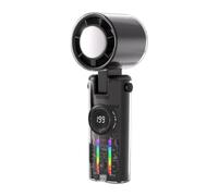 Handheld Cooling Fan, Folding Personal Fan with Lights, Digital Cooler